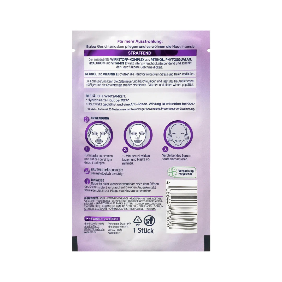 Balea Retinol Sheet Face Mask 20ml