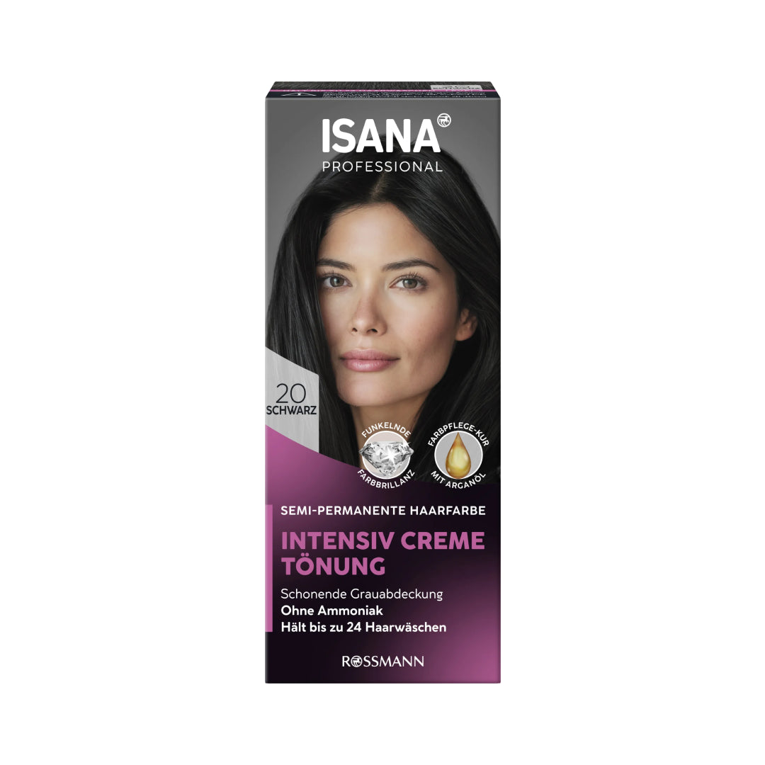 ISANA Professional Hair Dye Intensive Cream Tint 20 Black