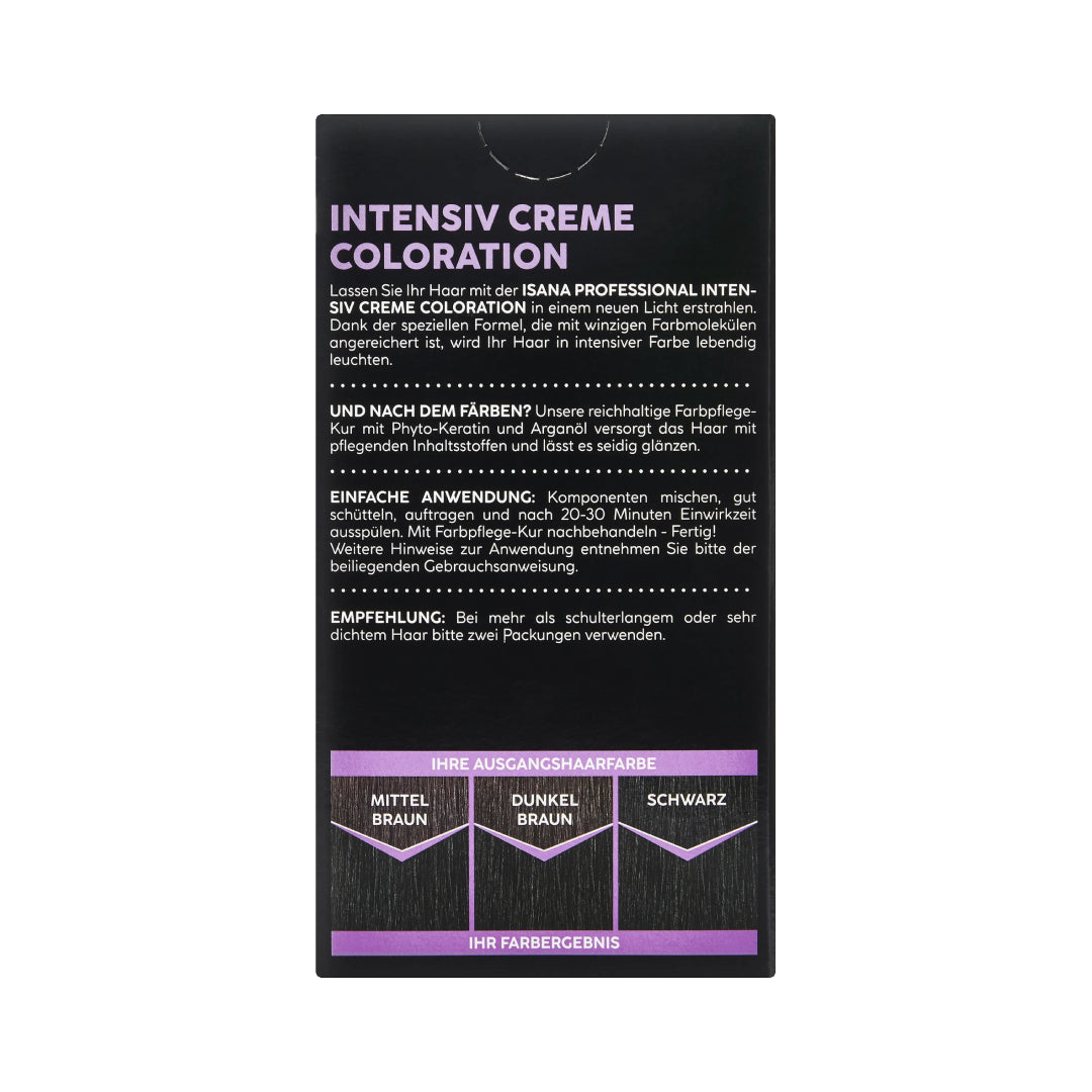 ISANA PROFESSIONAL Hair Dye Intensive Cream 20 Black