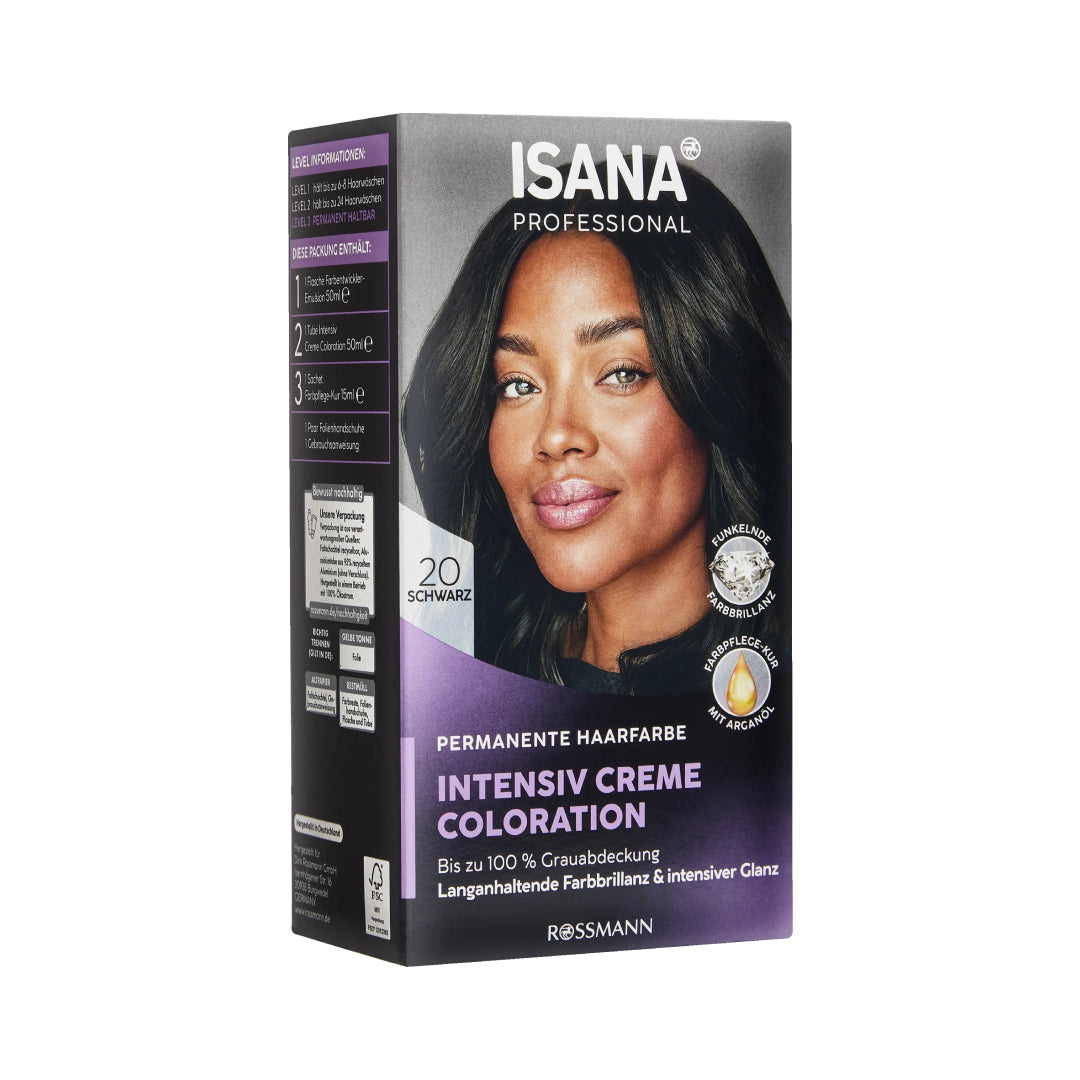 ISANA PROFESSIONAL Hair Dye Intensive Cream 20 Black