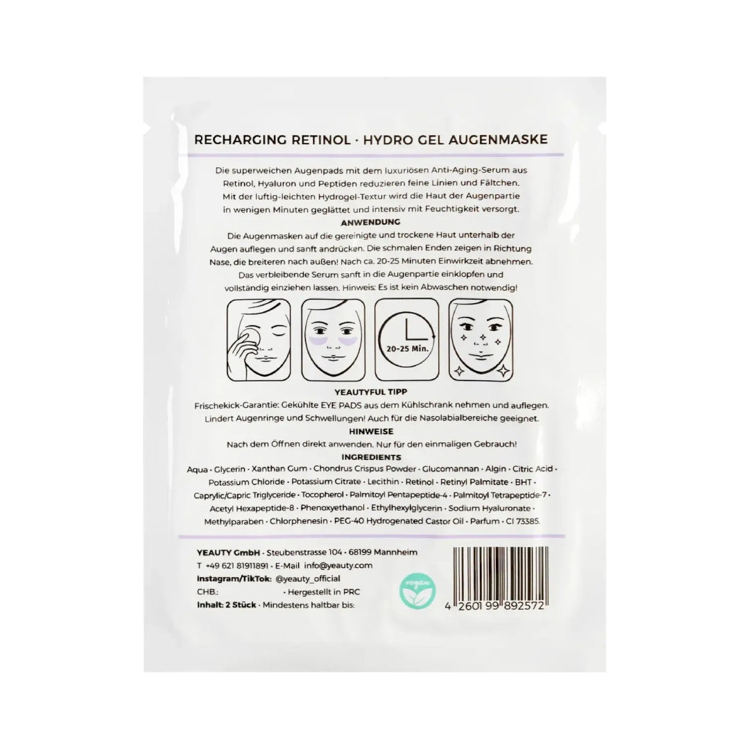 Yeauty Recharging Retinol Eye Pad Mask