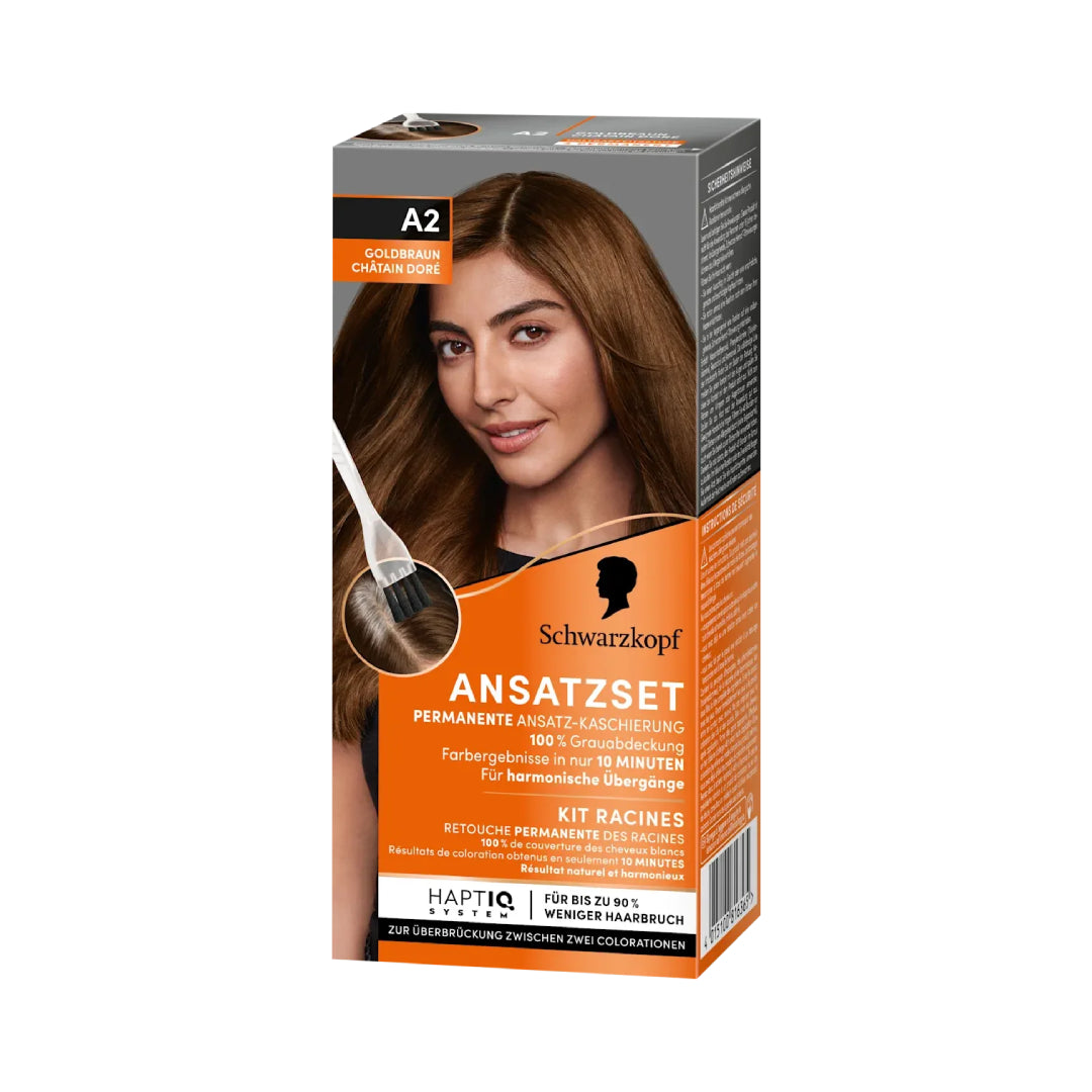 Schwarzkopf Hair Dye Root Retoucher Set in shade A2 Golden Brown