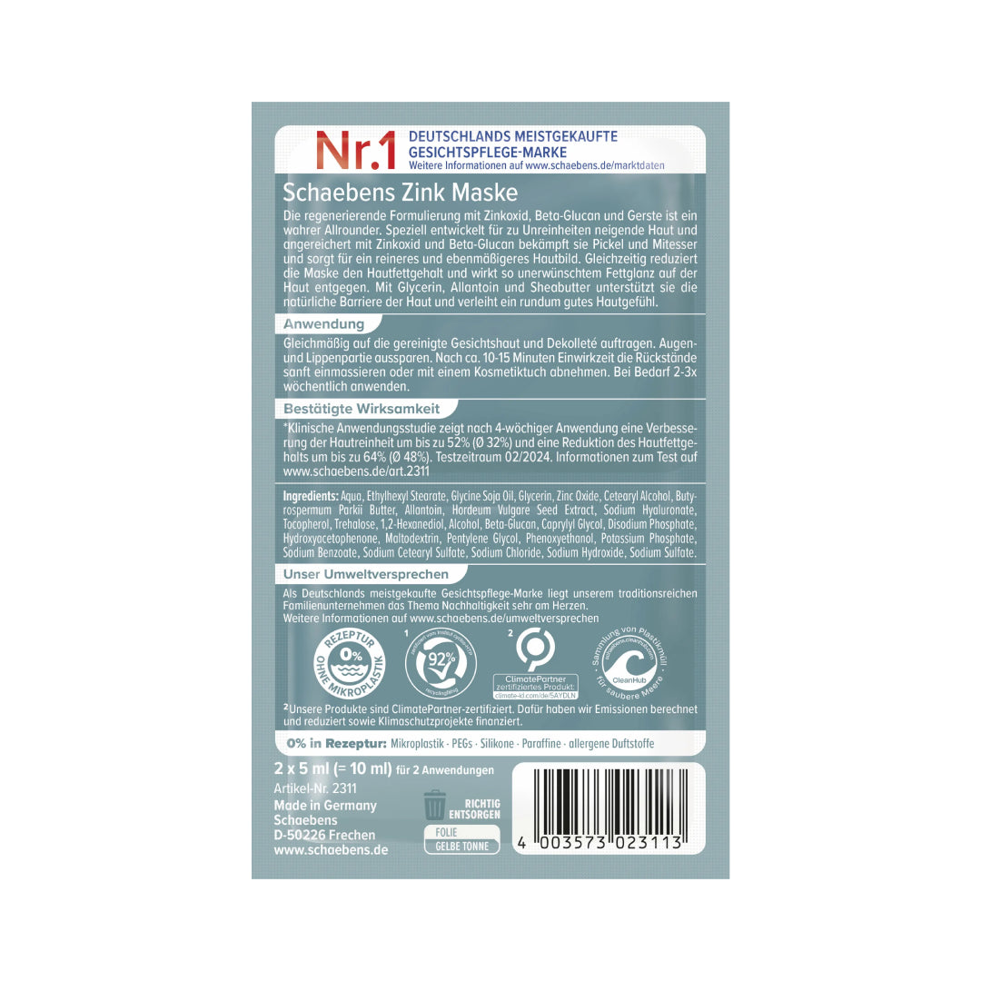 Schaebens Zinc Facial Mask 10ml