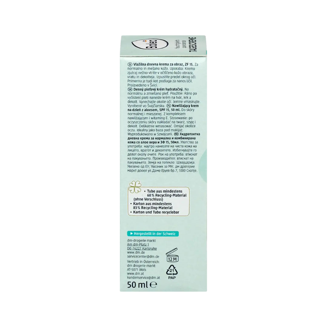 Balea Moisturizing Day Cream SPF 15 with Aloe Vera 50ml