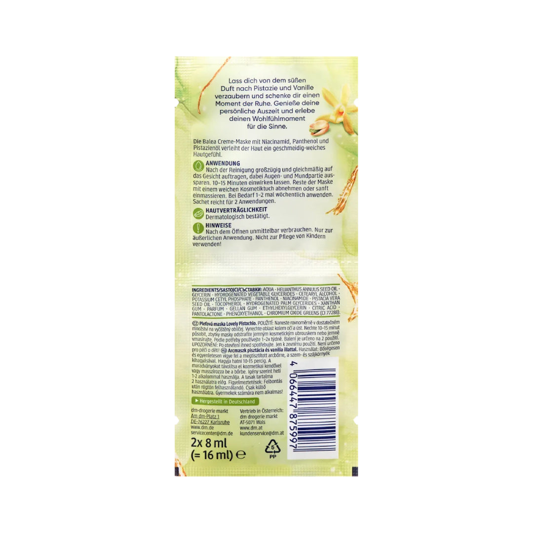 Balea Lovely Pistachio Cream Face Mask 16ml