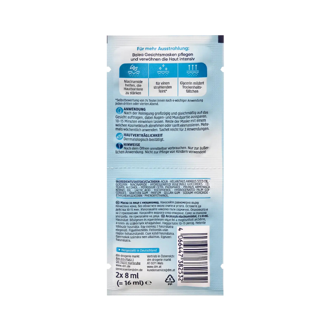 Balea Niacinamide Face Mask 2*8ml